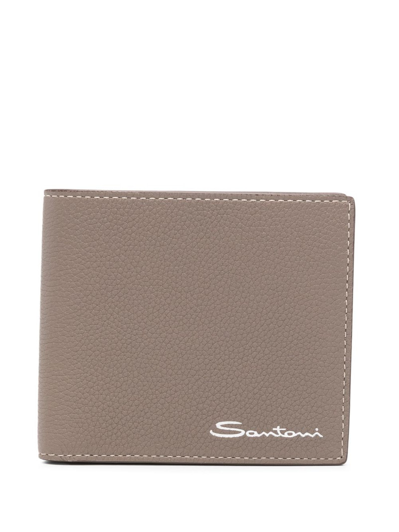 logo-print leather wallet 1