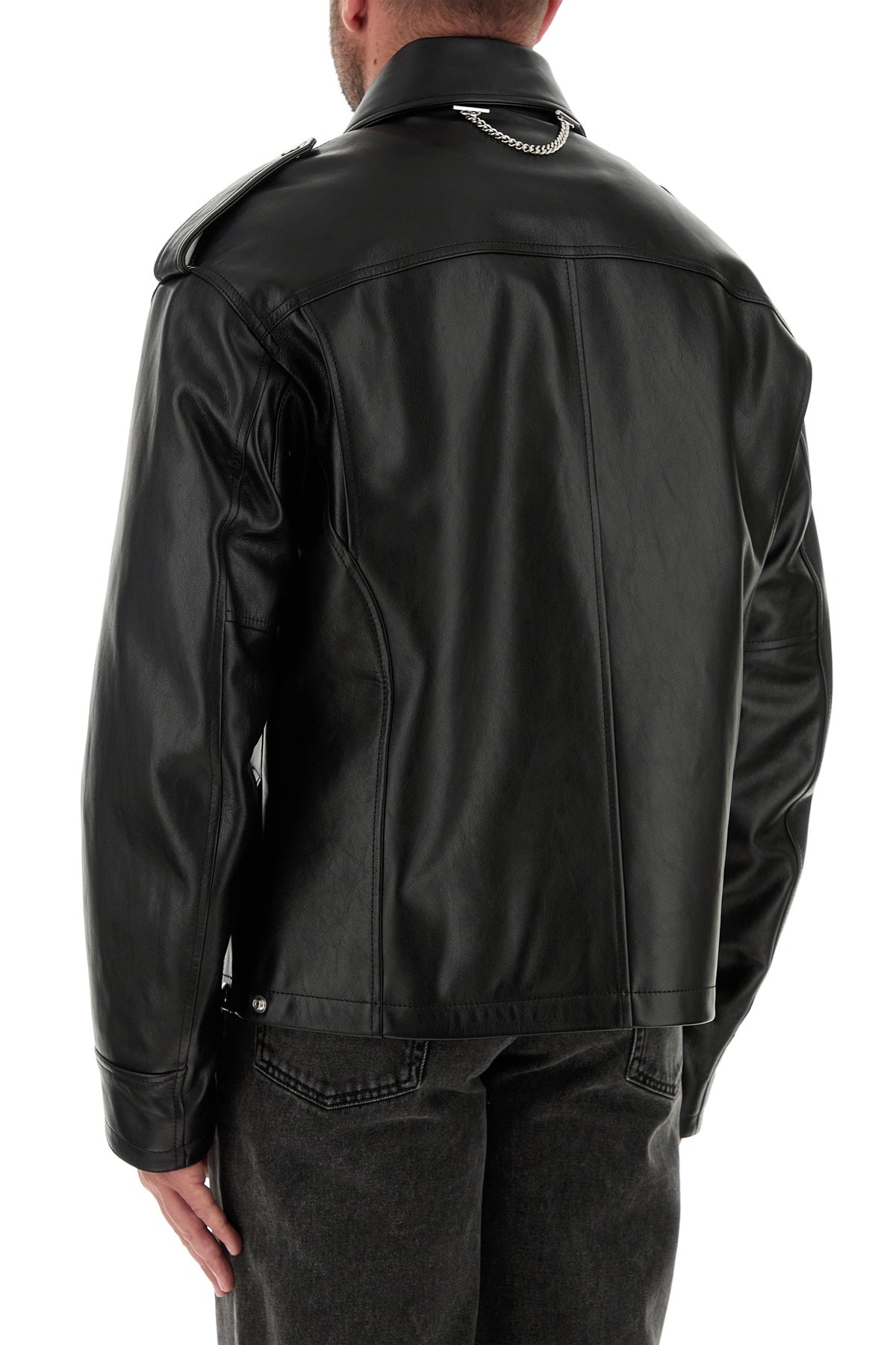 Black leather jacket - 4