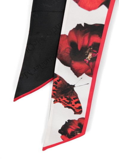 Alexander McQueen rose-print silk scarf outlook
