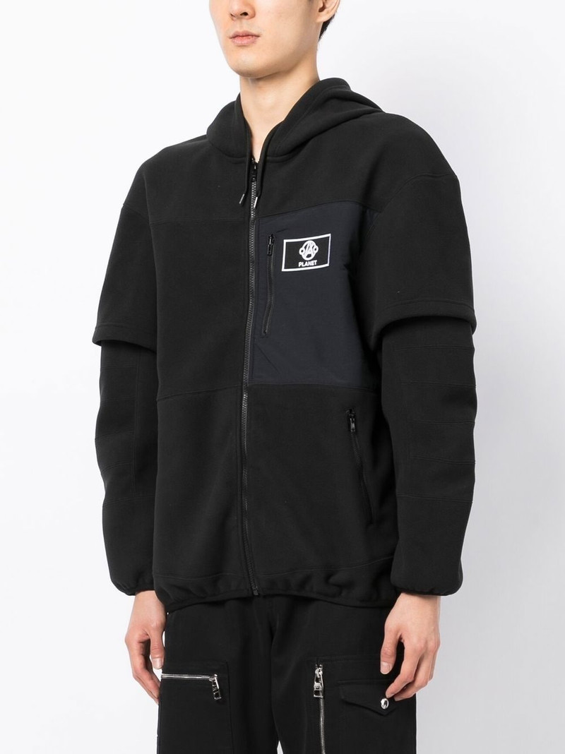 logo patch zip-up hoodie 3