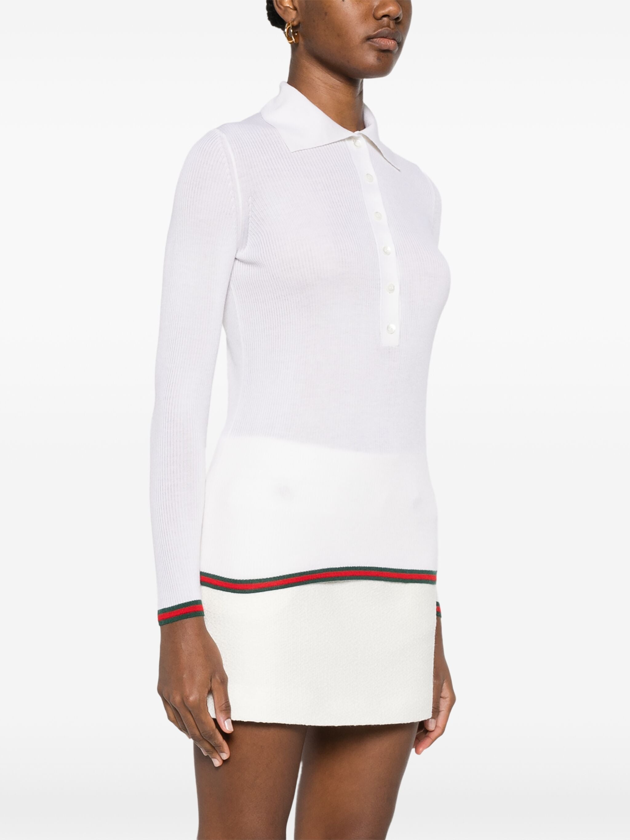 Web-stripe Polo Top - 2