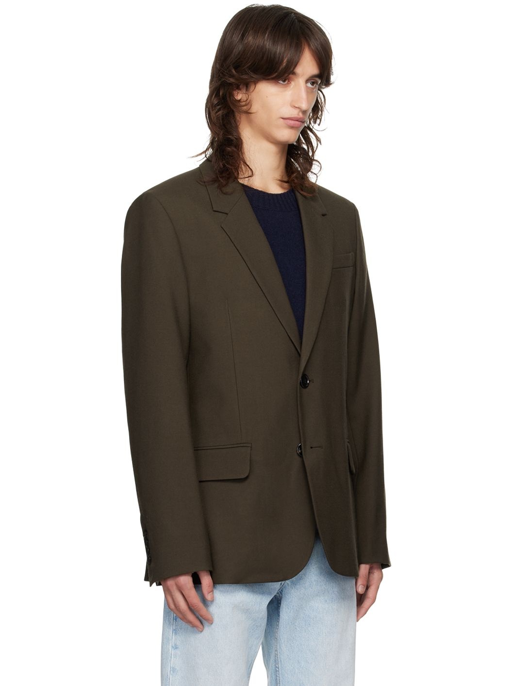 Brown Two Button Blazer - 2
