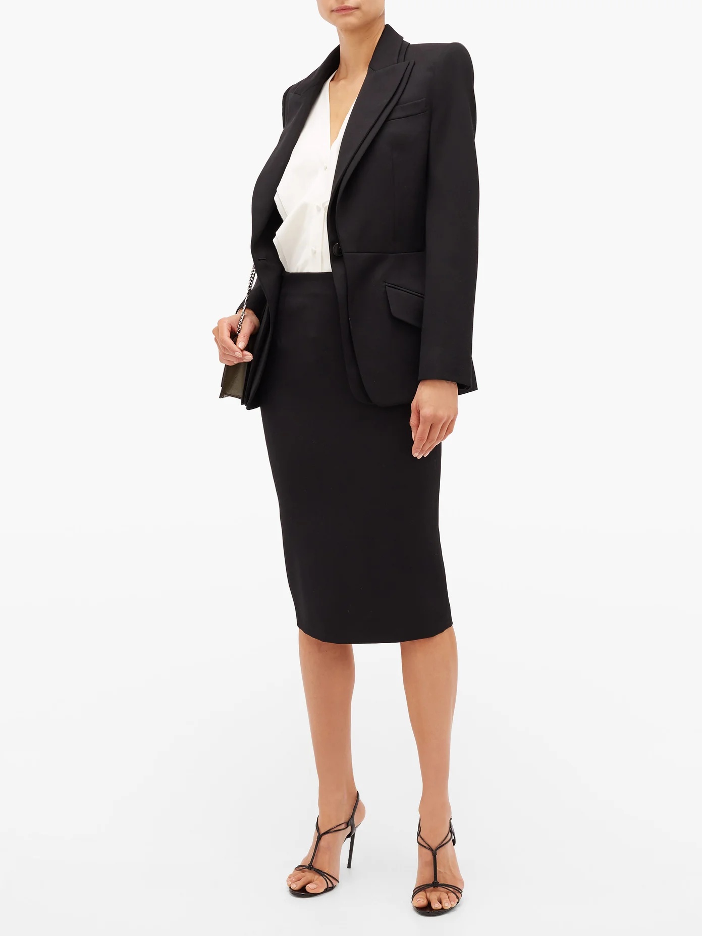 Wool-serge pencil skirt - 2