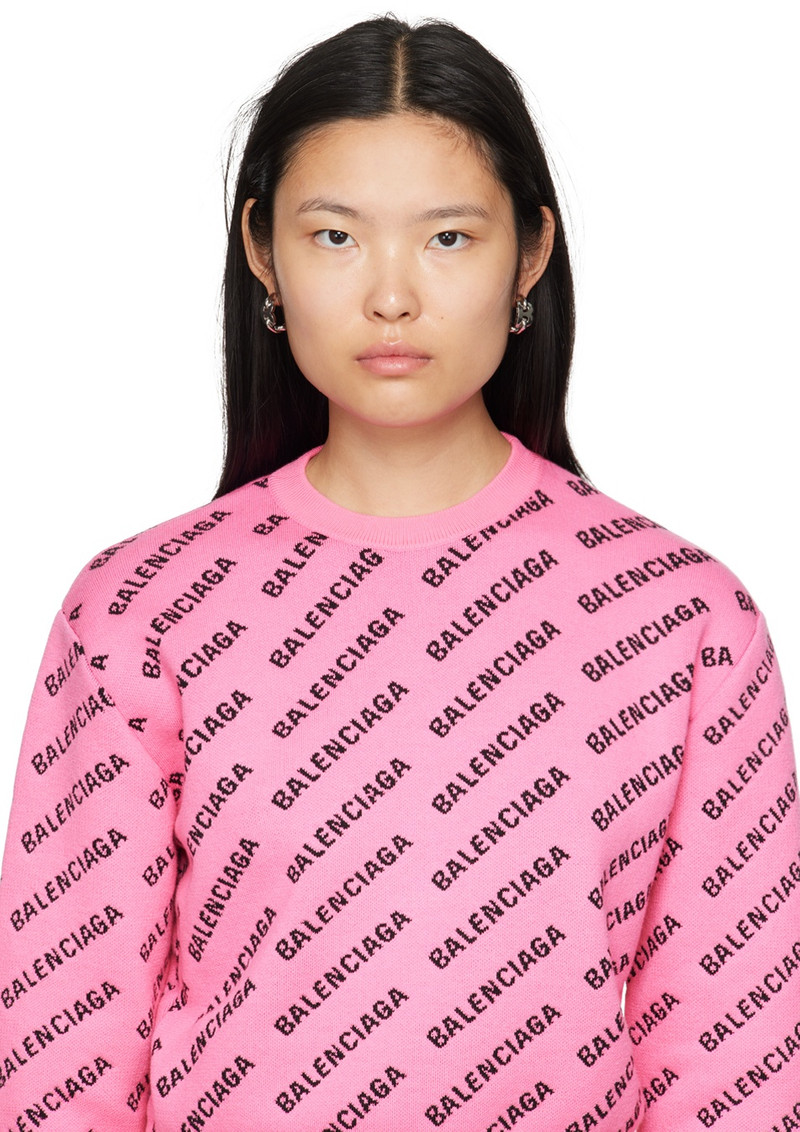 Silver B Chain Hoop Earrings 3