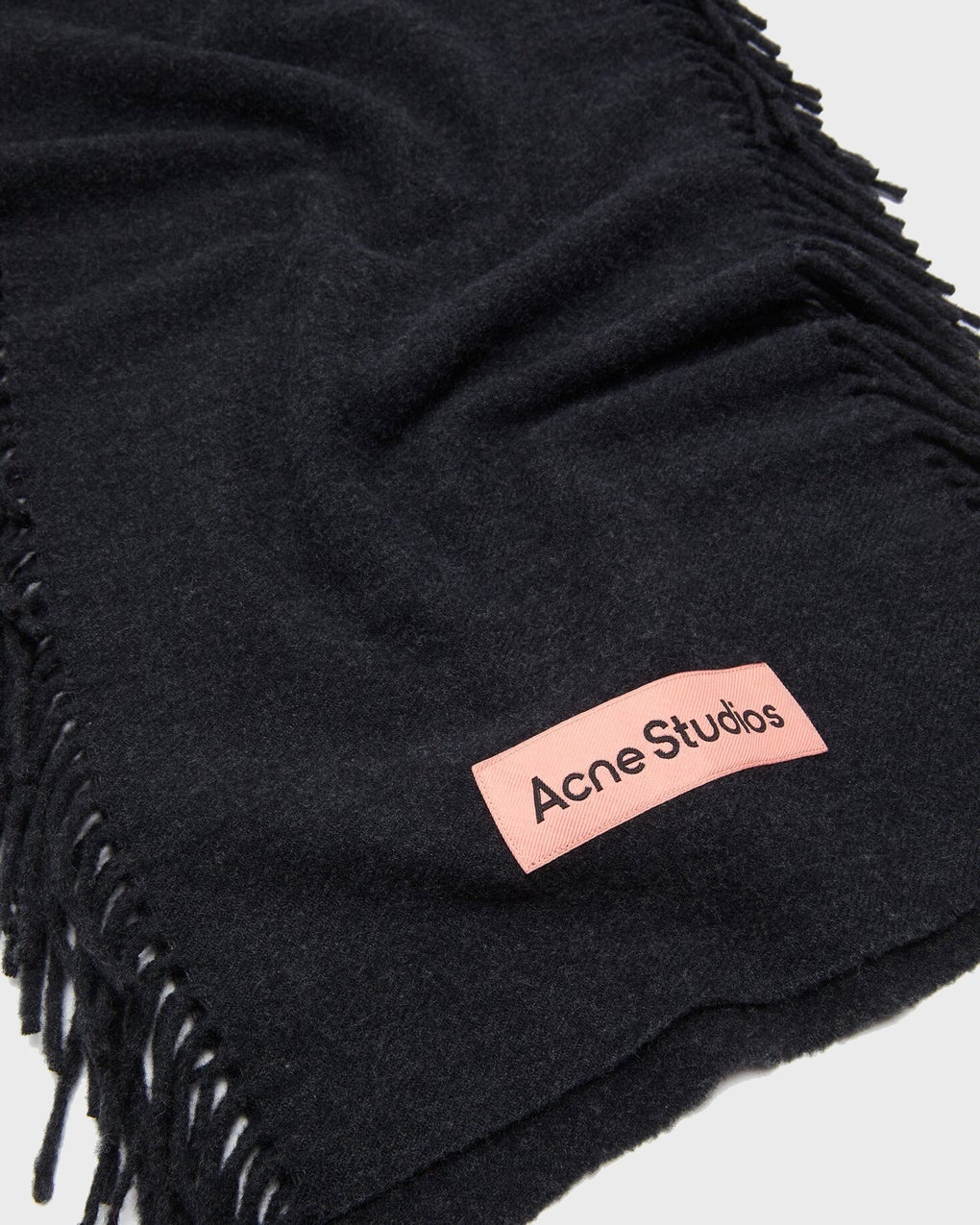 Scarf Soft Wool Fringed Black ONESIZE - 2