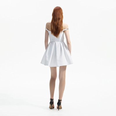 self-portrait White Textured Diamante Mini Dress outlook