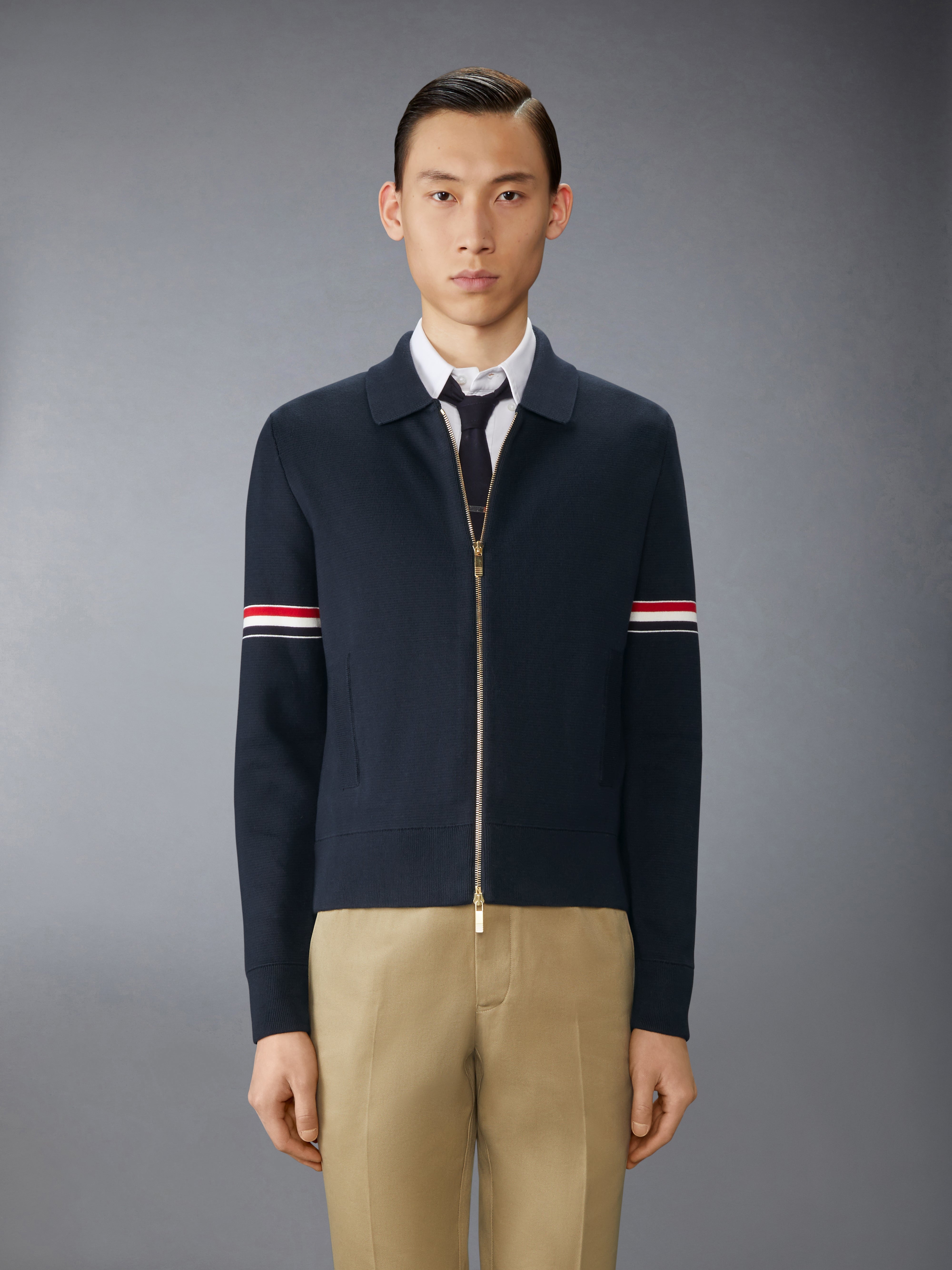COTTON MILANO STITCH ARMBAND BOMBER JACKET - 2