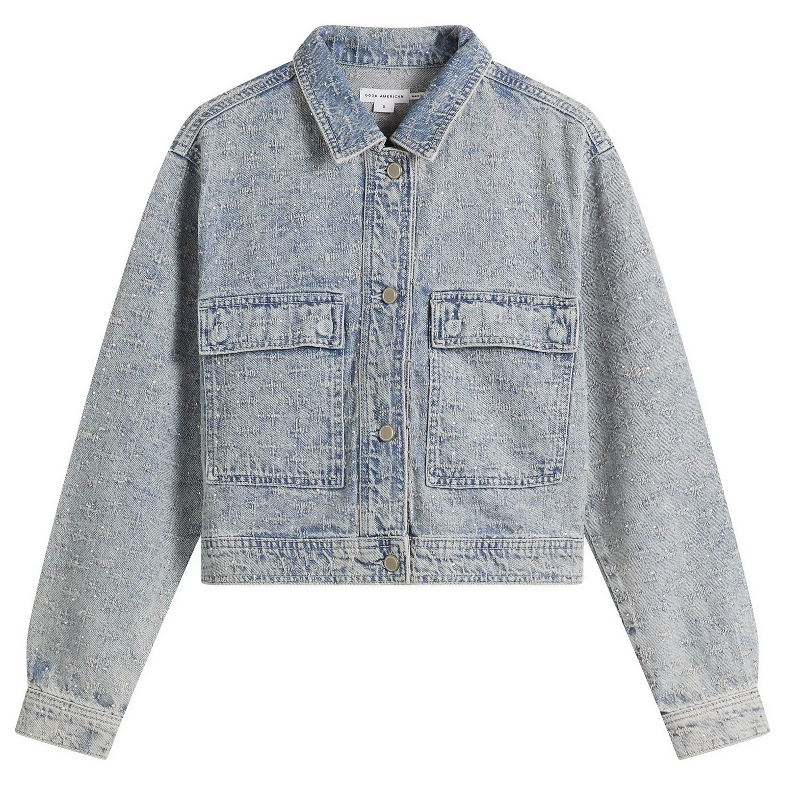 Good American Crystal Denim Jacket - 1