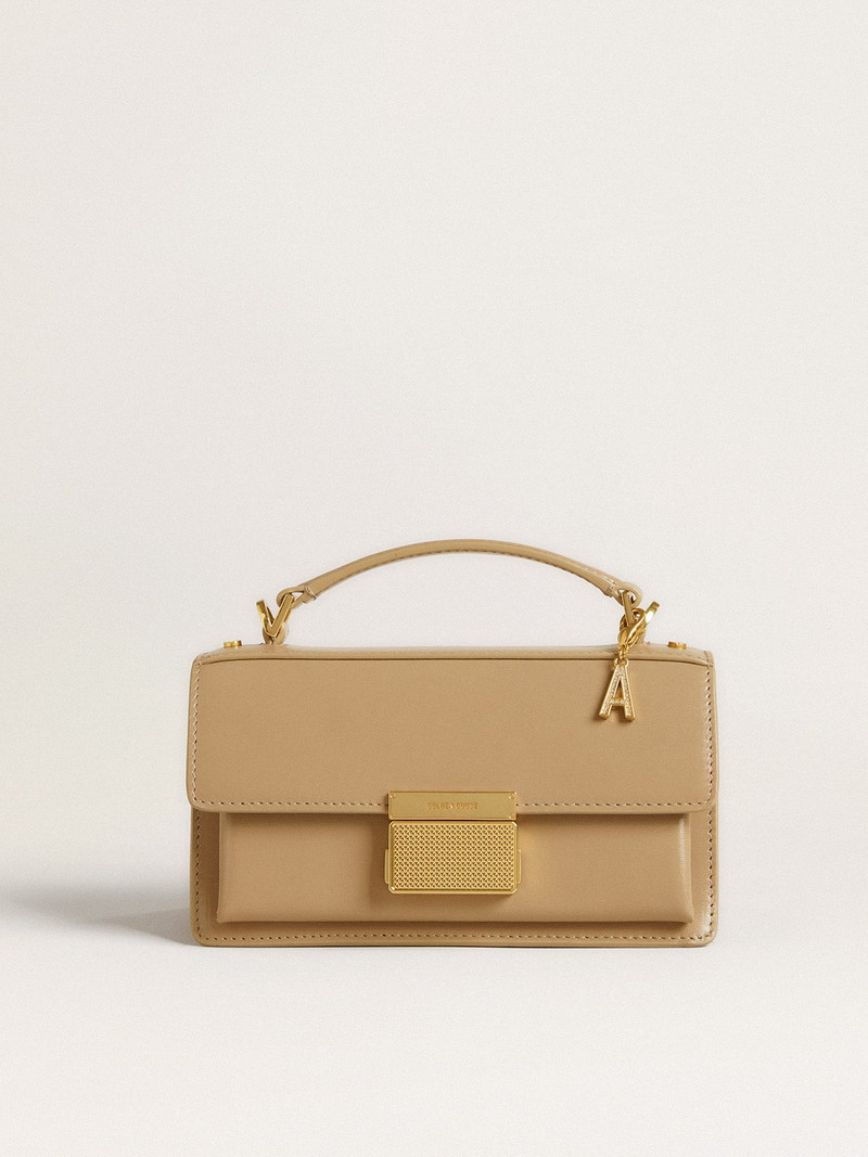 Letter A charm in gold-colored brass with crystals 5