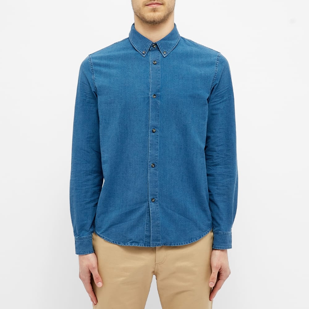 A.P.C. Chambray Button Down Shirt - 4