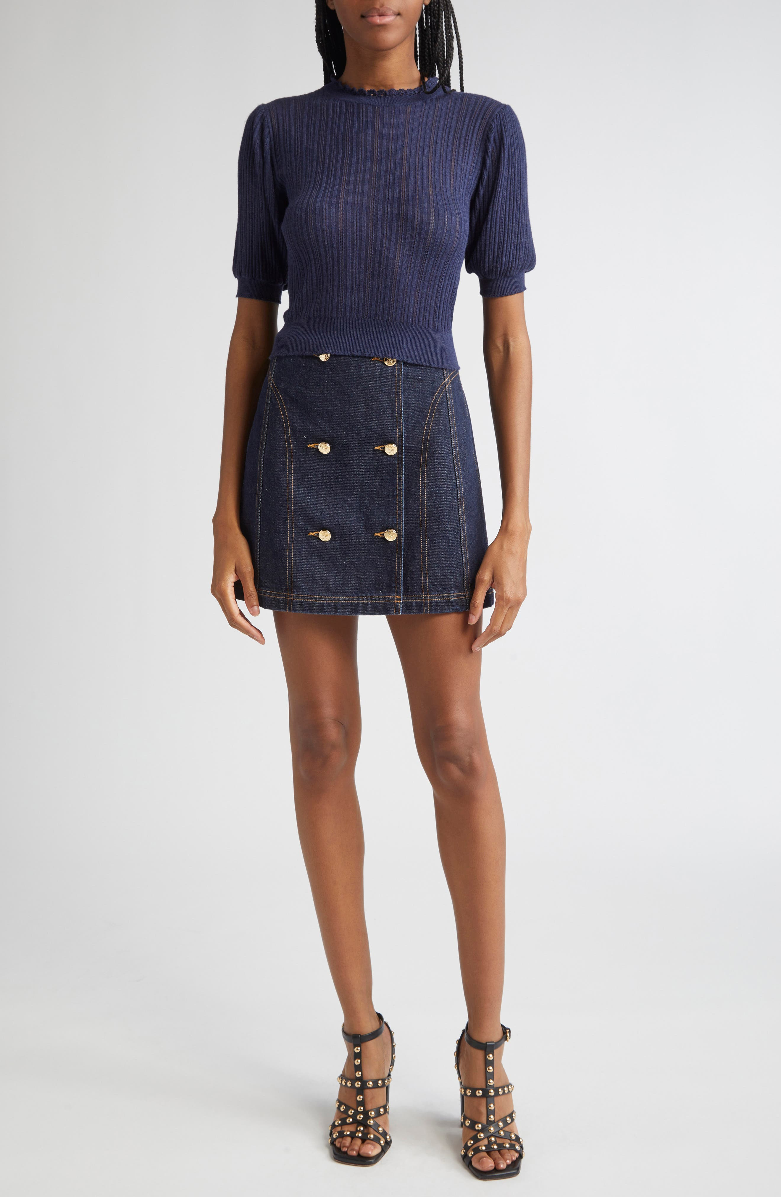 Ulla Johnson Gemma Rib Top in Midnight at Nordstrom - 2