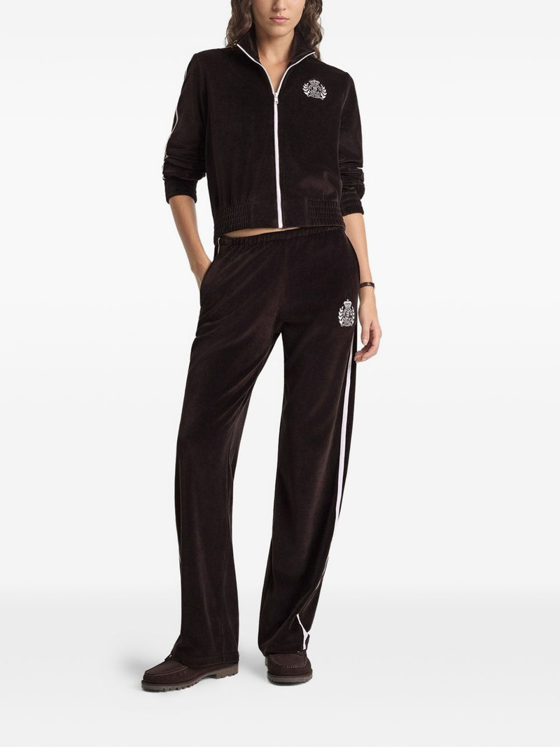 Sporty & Rich NY Crest Elio striped zip-up track jacket outlook