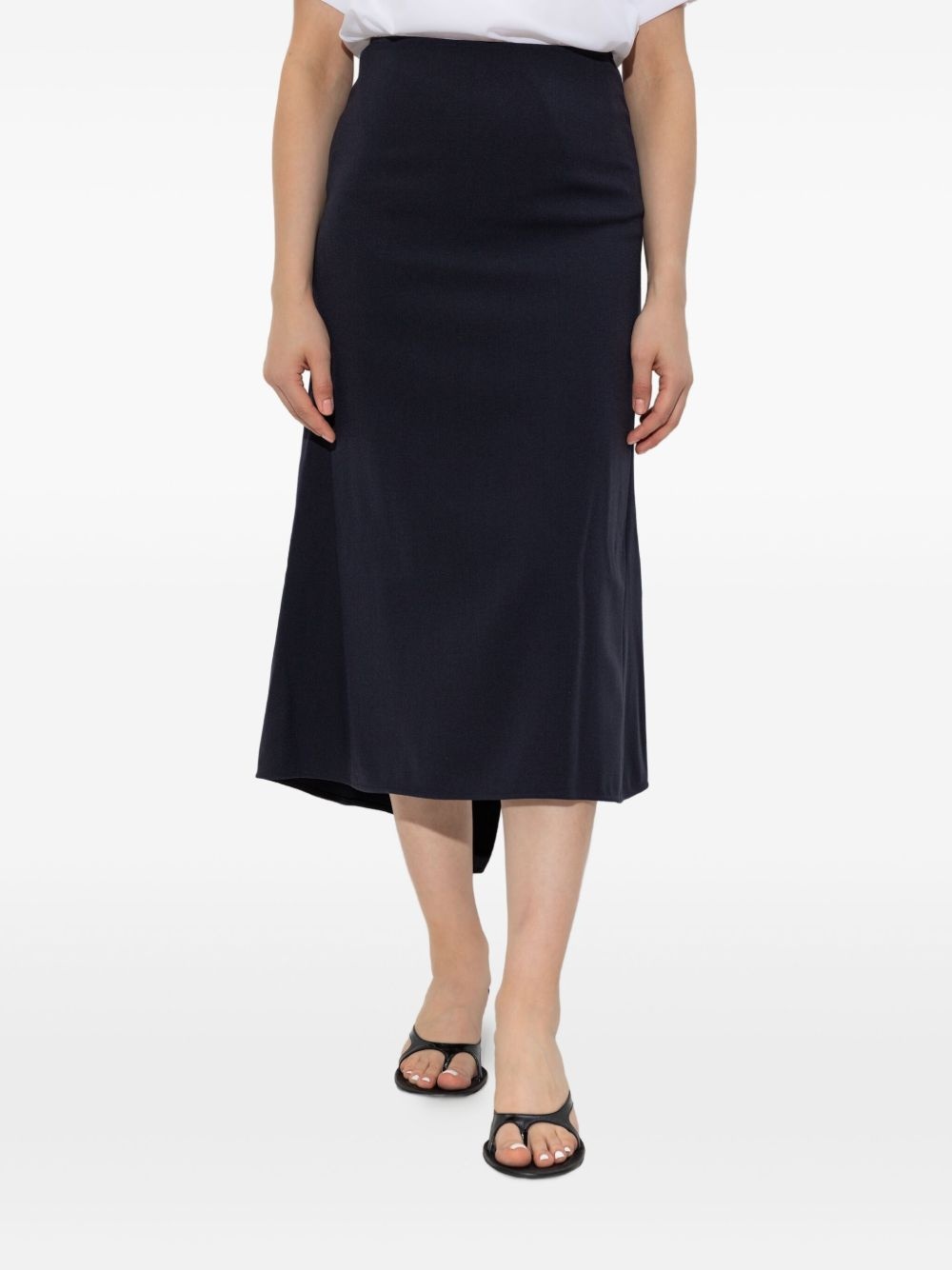 asymmetric-hem midi skirt - 3