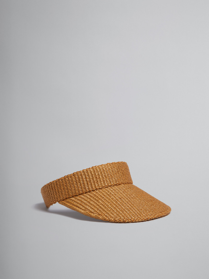 MARNI X NO VACANCY INN - RAFFIA FABRIC의 캐러멜 VISOR 1