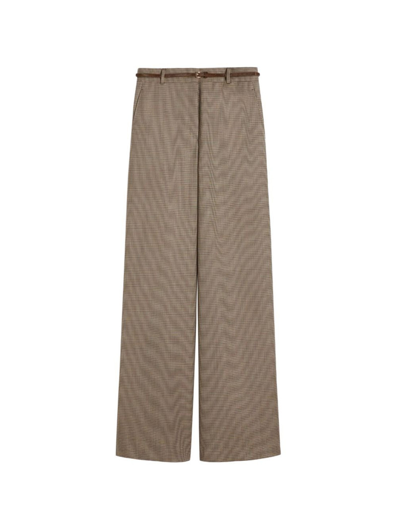 checked belted tailored trousers 1