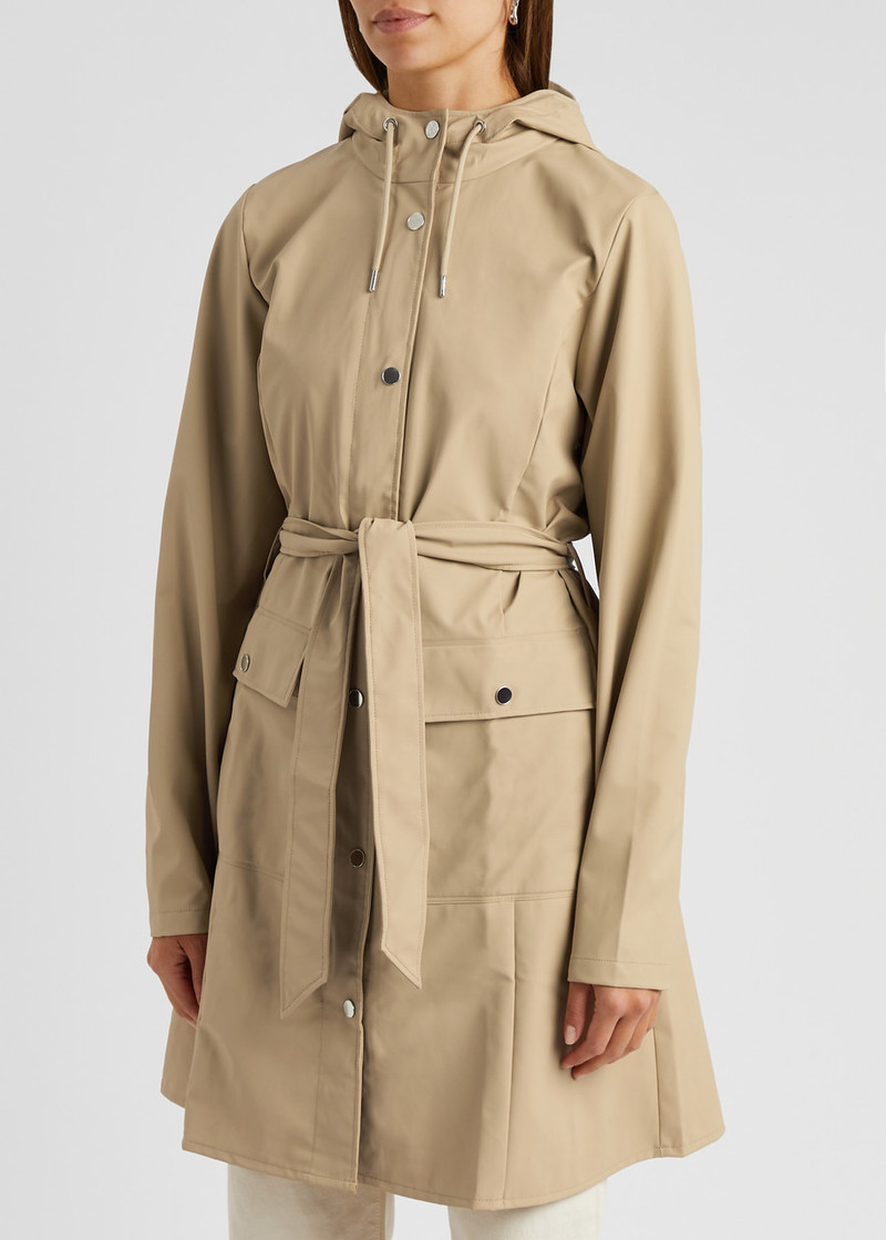 RAINS Belted hooded rubberised jacket outlook