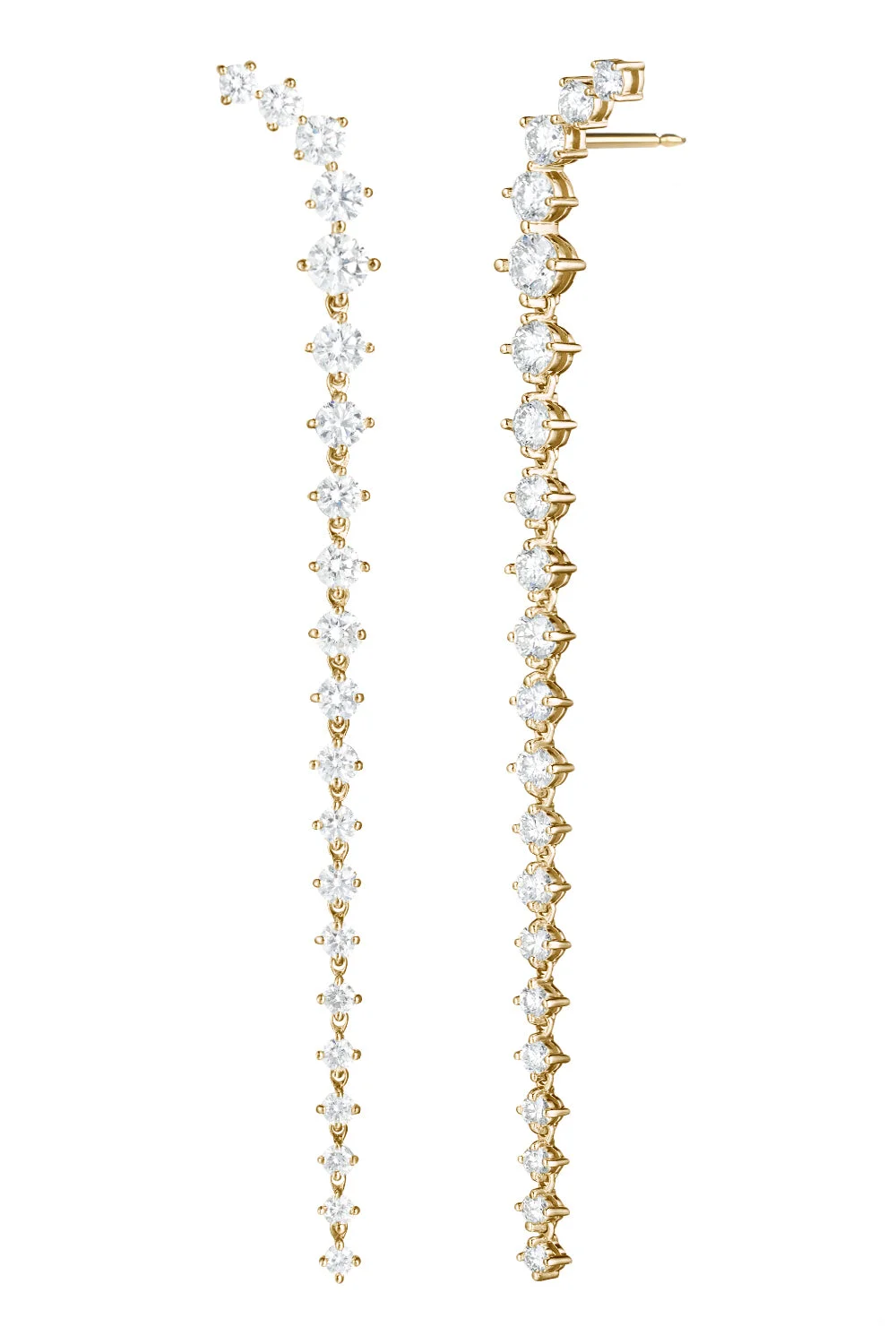 Diamond Long Aria Dagger Earrings - 1