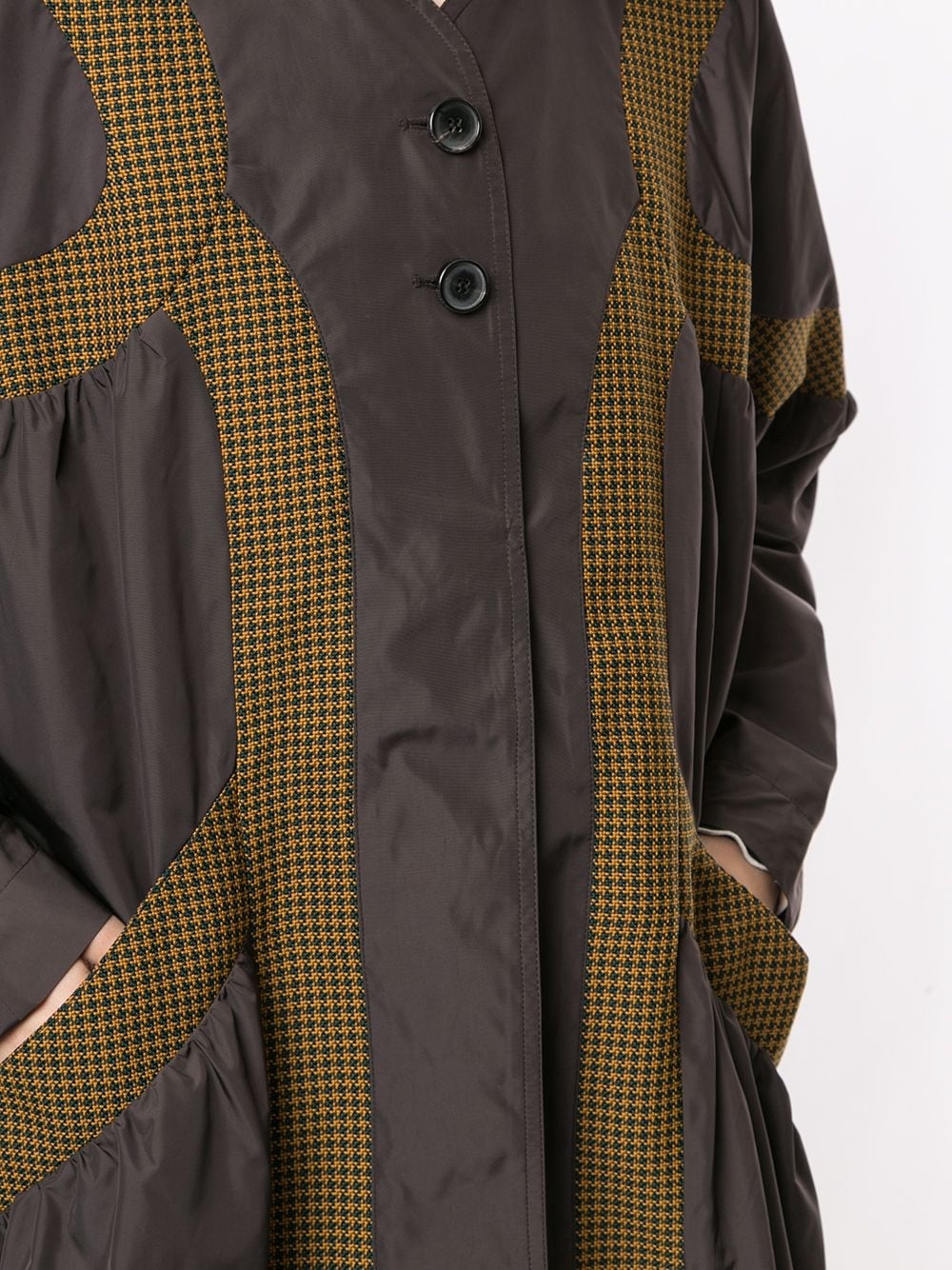 houndstooth panel coat - 5