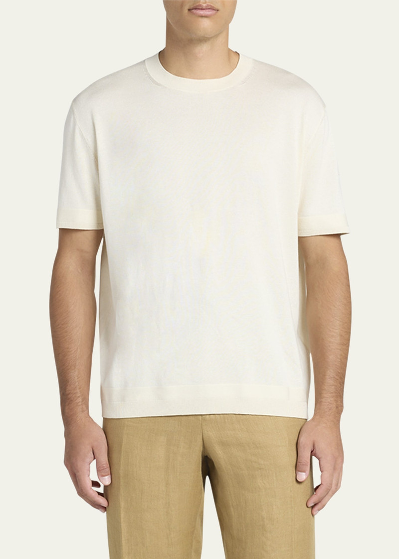 Moncler Men's Silk-Cotton Crew T-Shirt outlook