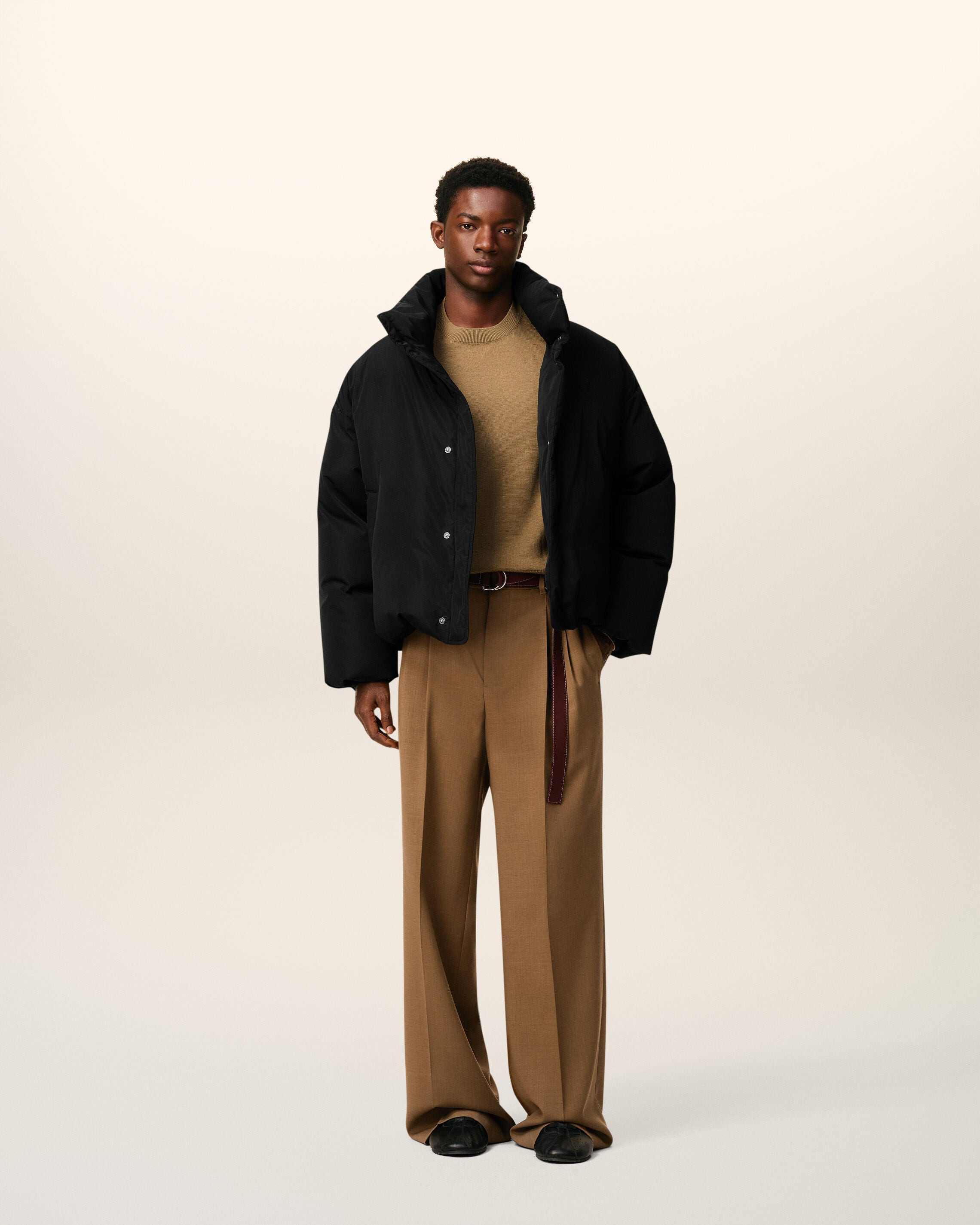 BLACK TAFFETAS AMI DE COEUR DOWN JACKET - 2