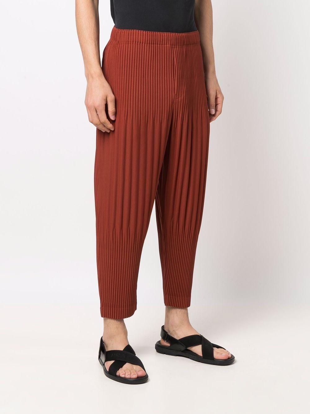 pleated straight-leg trousers - 3