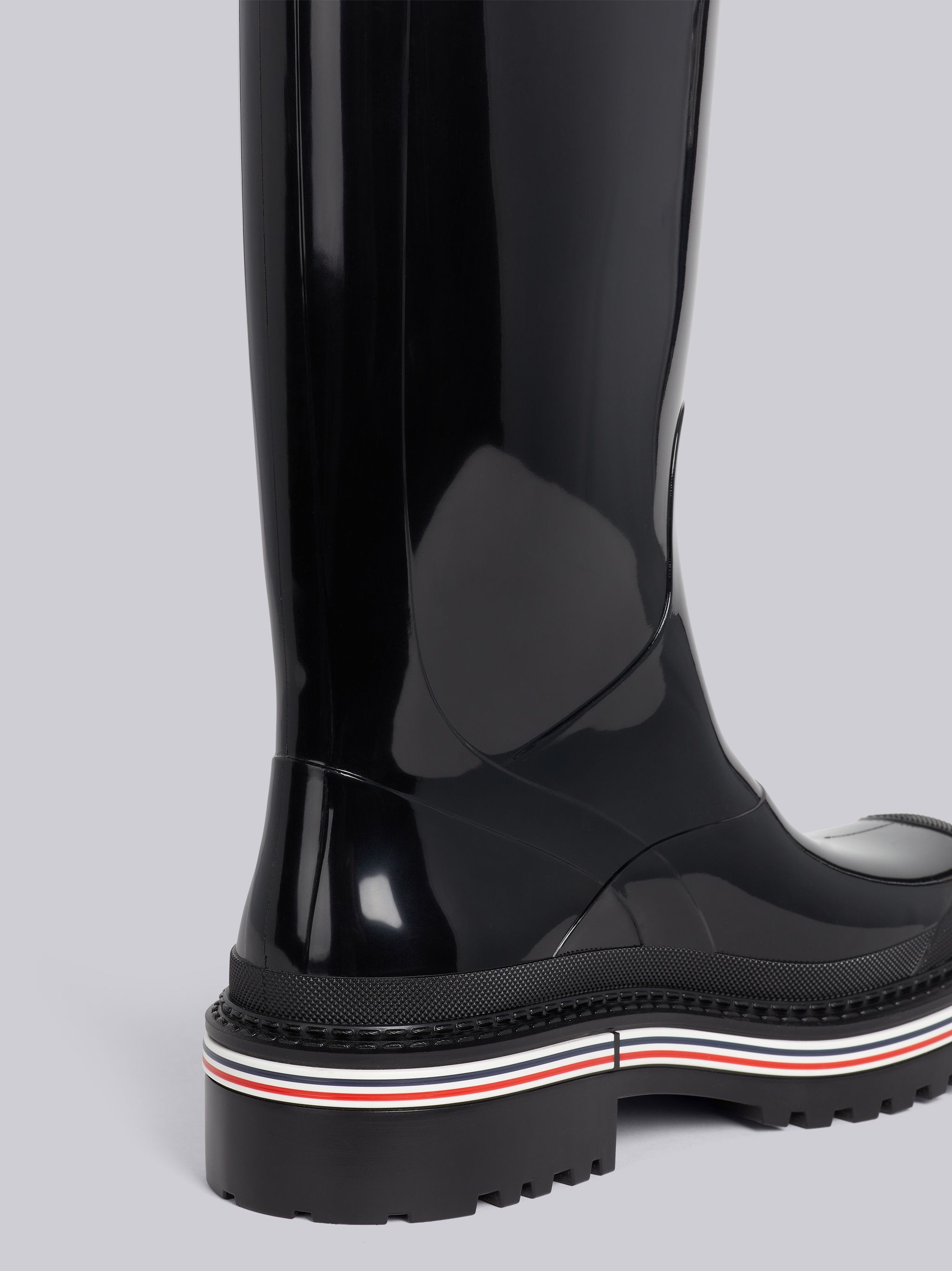 Molded Rubber Stripe Mid Calf Rain Boot - 2