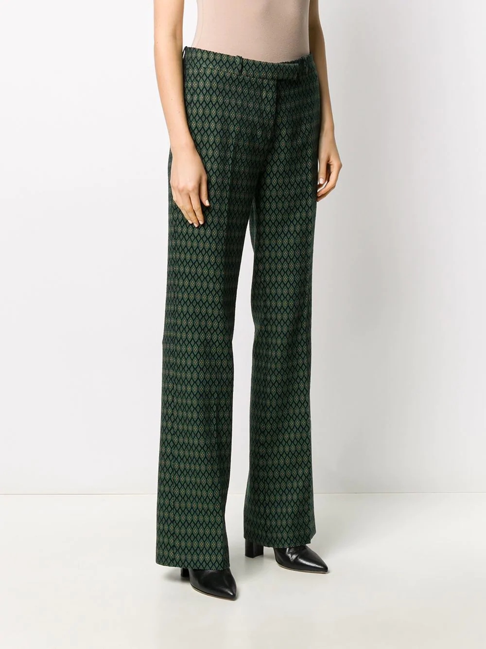 diamond pattern tailored trousers - 3