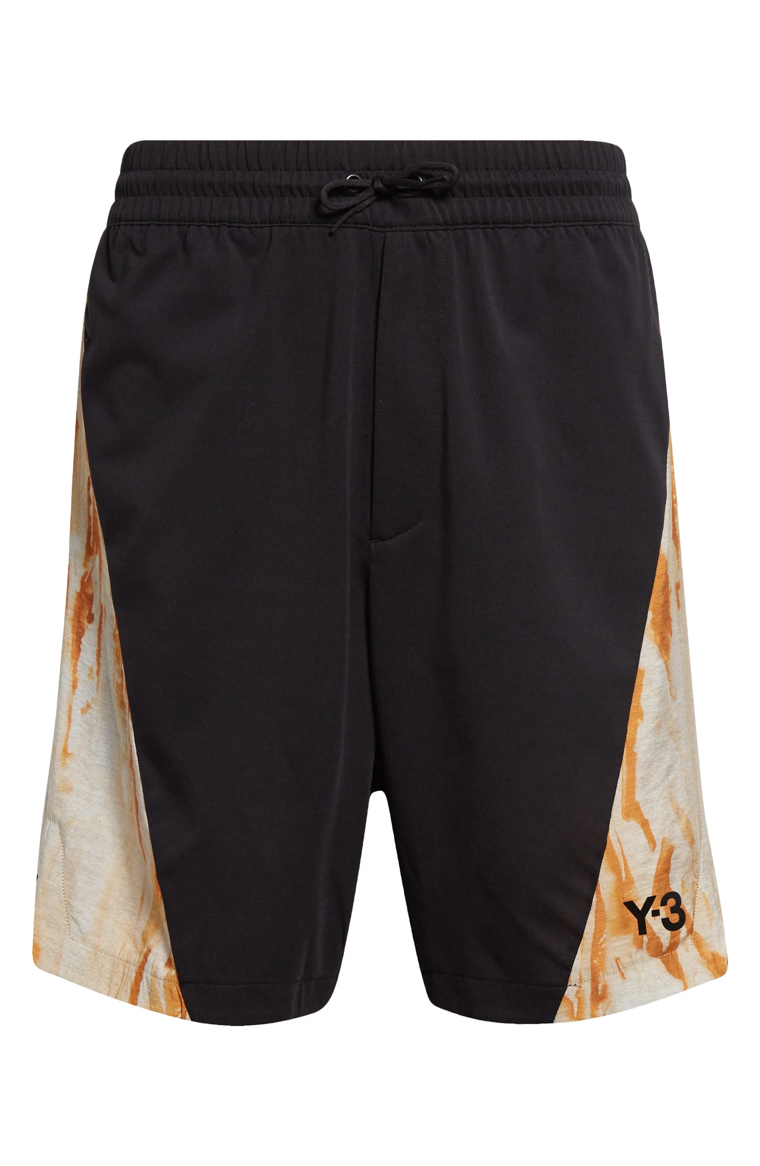 Rust Dye Drawstring Shorts in Black/Multi Color Camo - 6