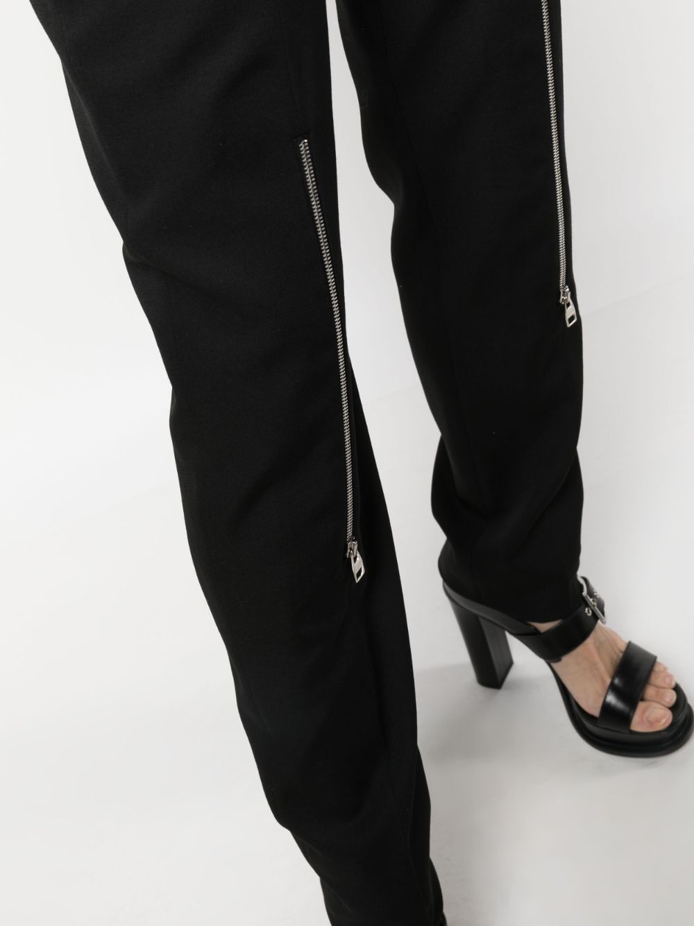 zip-embellished wool trousers - 5