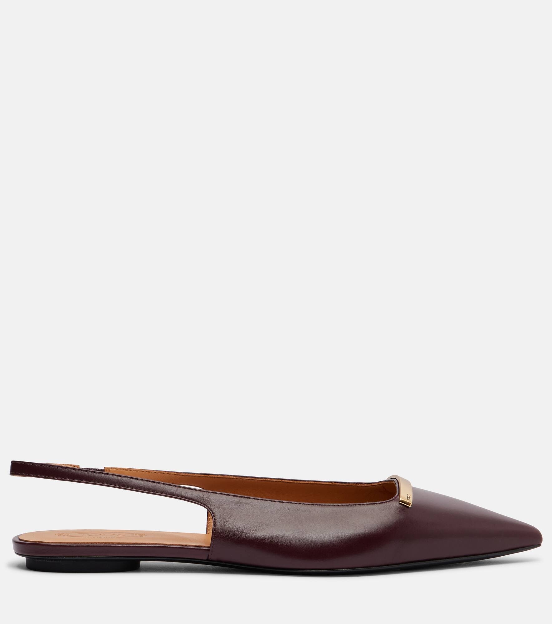 Barretta leather slingback flats - 4