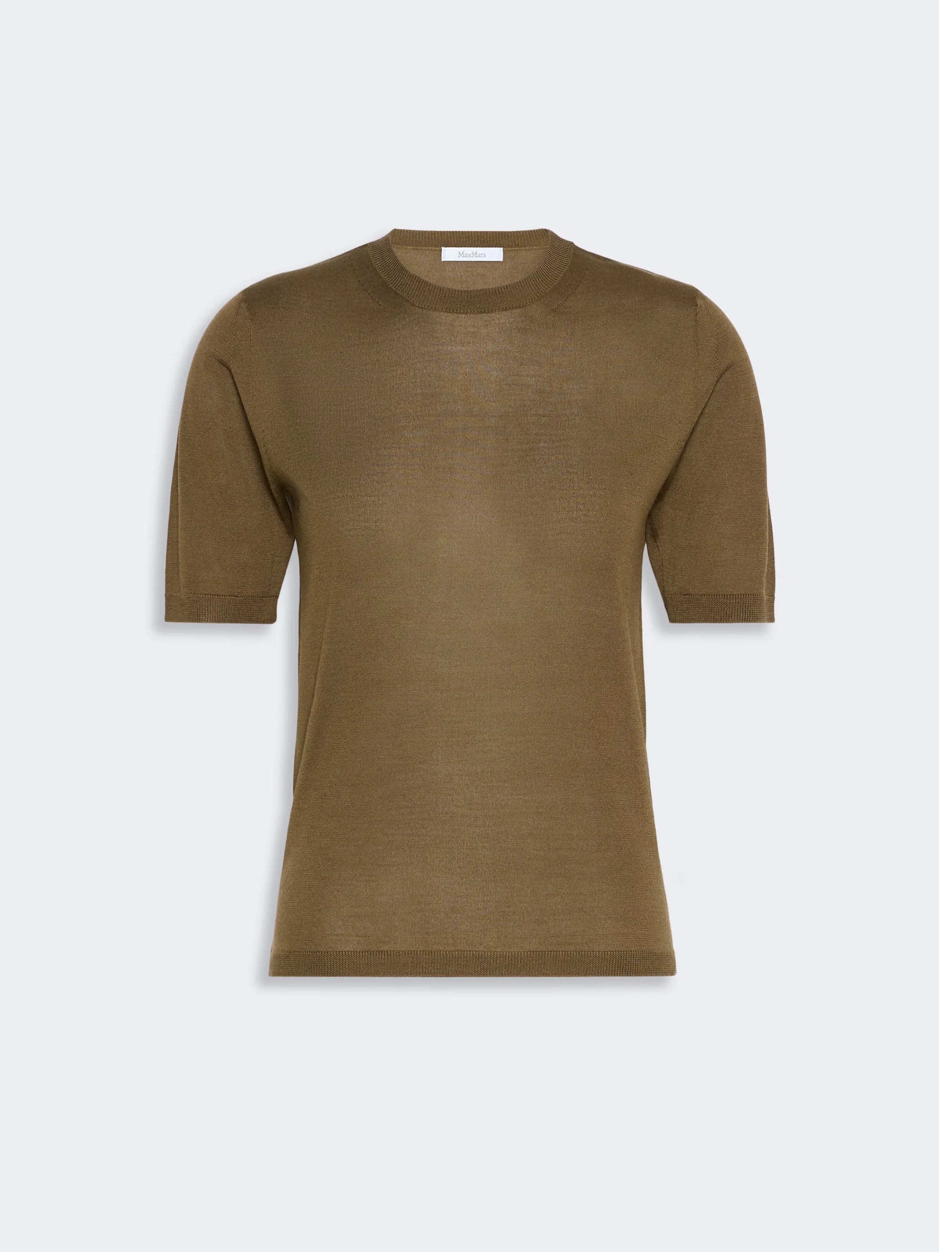 ACETI Stockinette-stitched cashmere and silk sweater - KAKI - 1