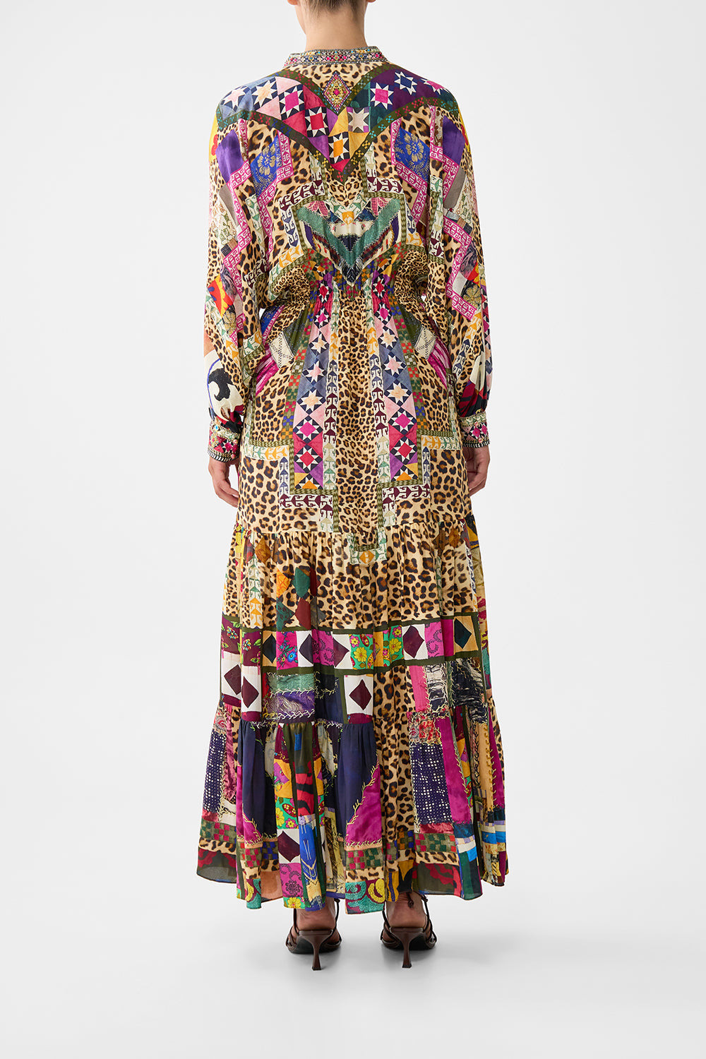 TIERED SHIRTDRESS WITH WIDE WAIST TIE - 3