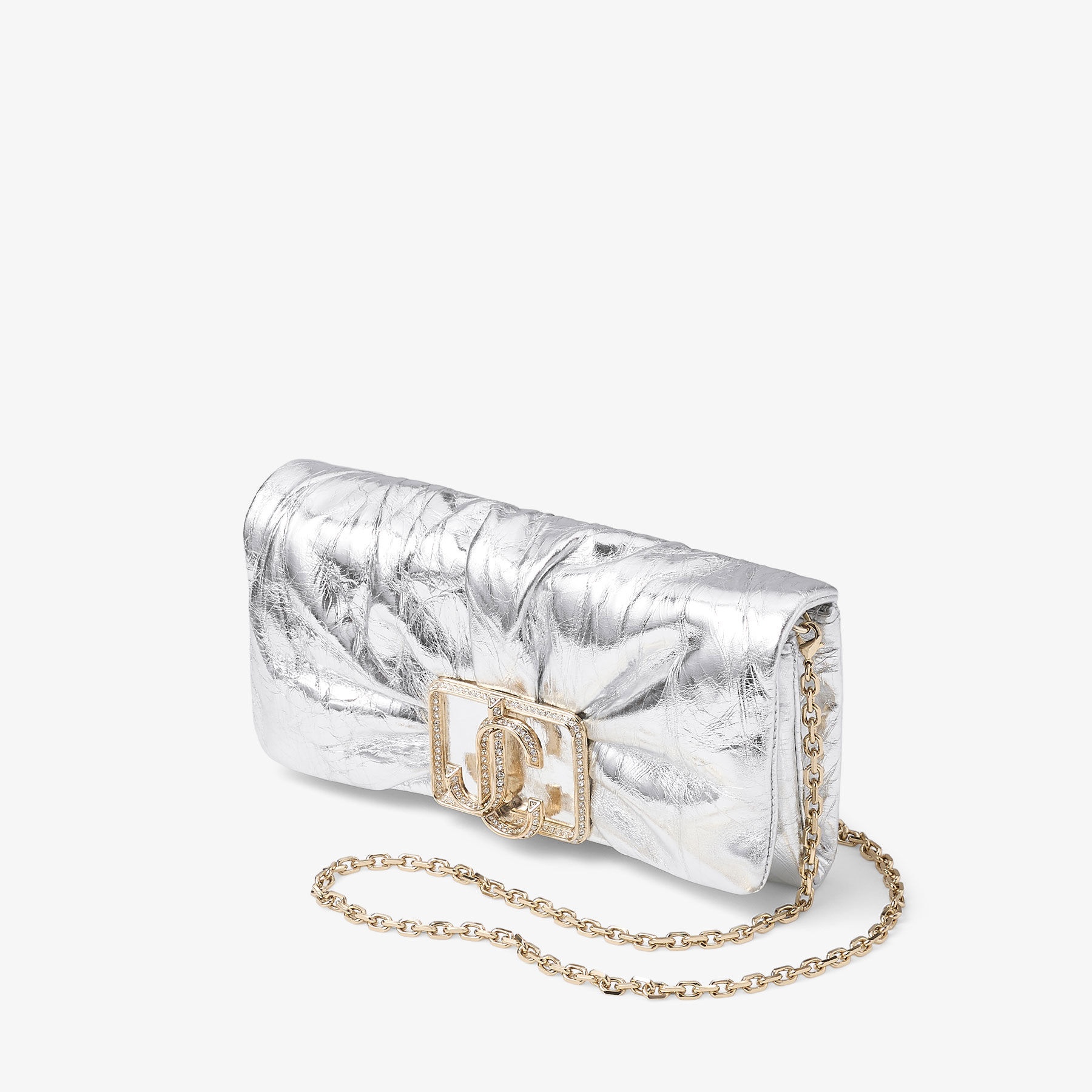 Edie Wallet With Chain
Silver Vintage Metallic Leather Mini Bag - 3