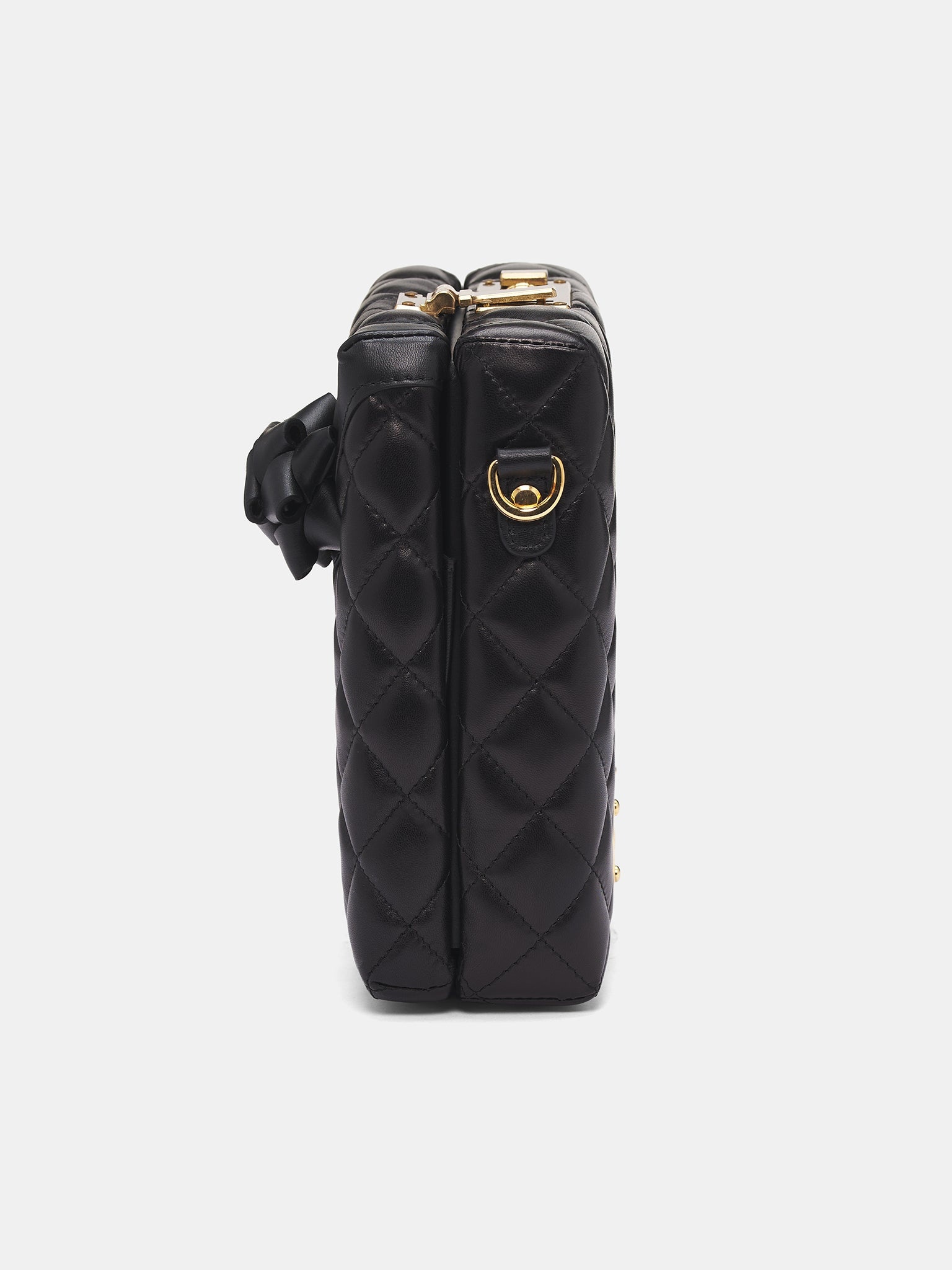 Black Quilted Leather Present Bag - 2
