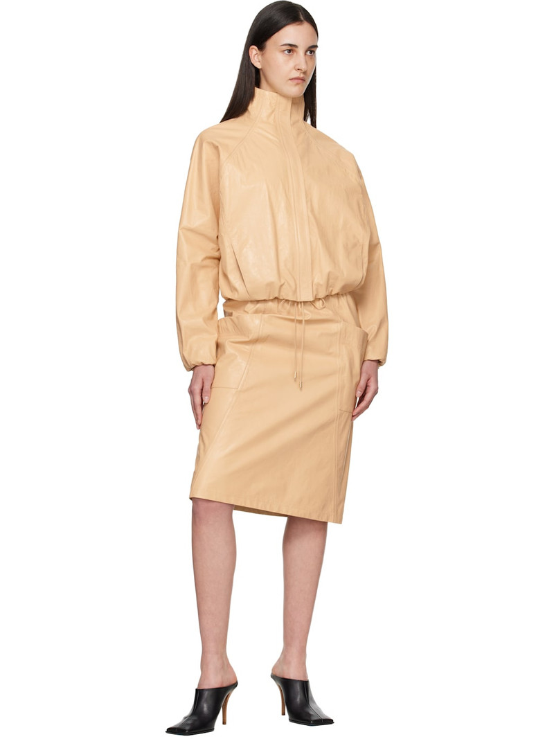 Alaïa Beige Pencil Calfskin Midi Skirt outlook