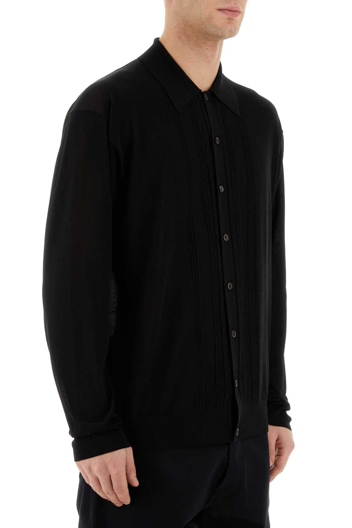 Prada Men Black Silk Cardigan - 3