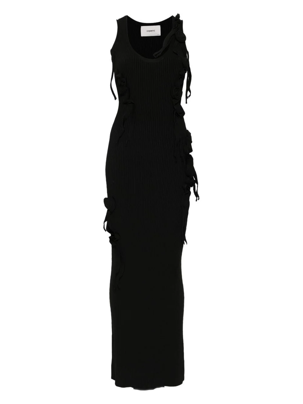 ribbon-detail knitted maxi dress - 1