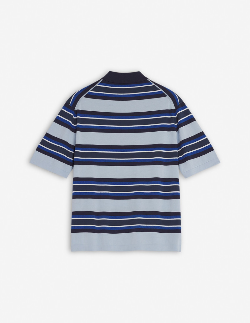 BOLD FOX HEAD PATCH FINE GAUGE STRIPED POLO 6