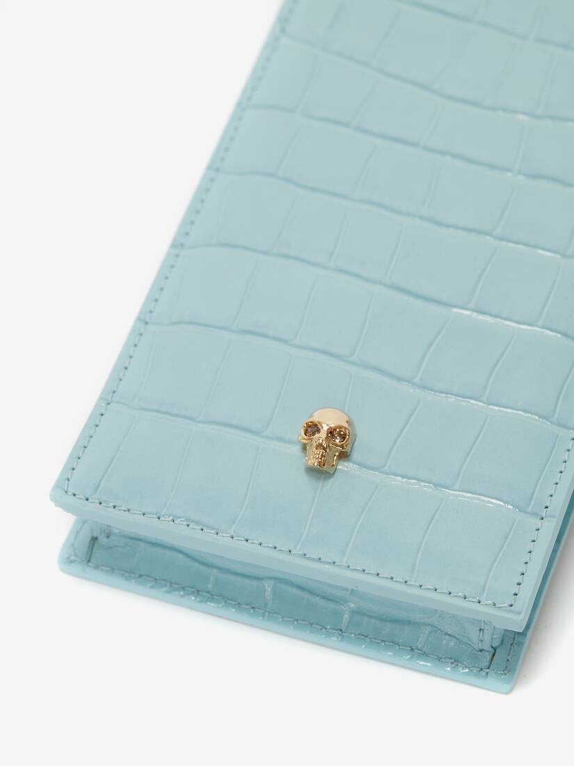 Skull Phone Case With Chain in Light Blue - 4