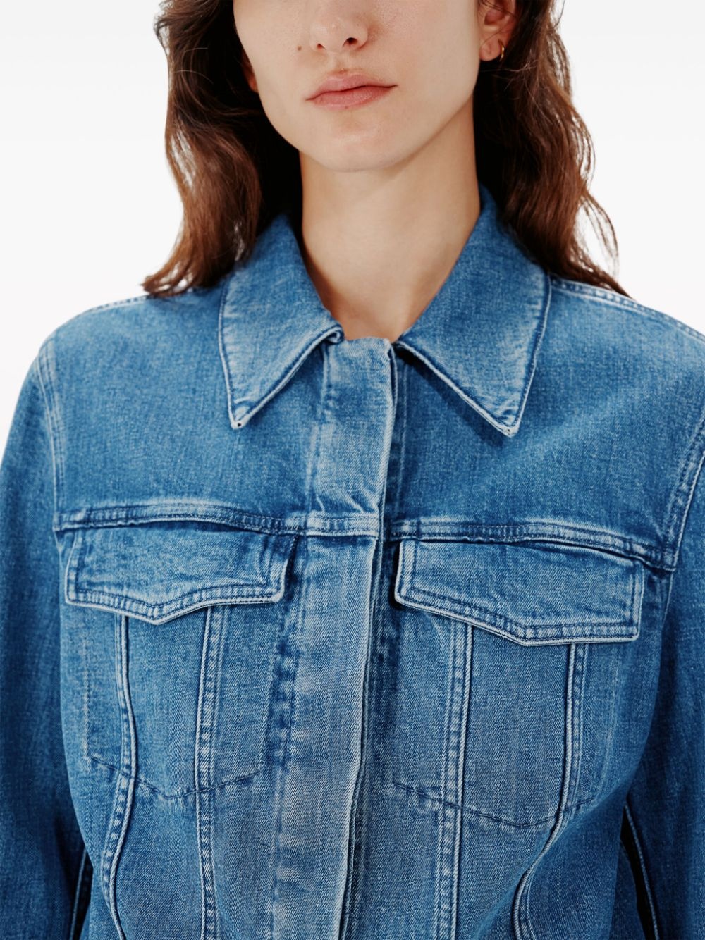 seam-detail cropped jacket - 6