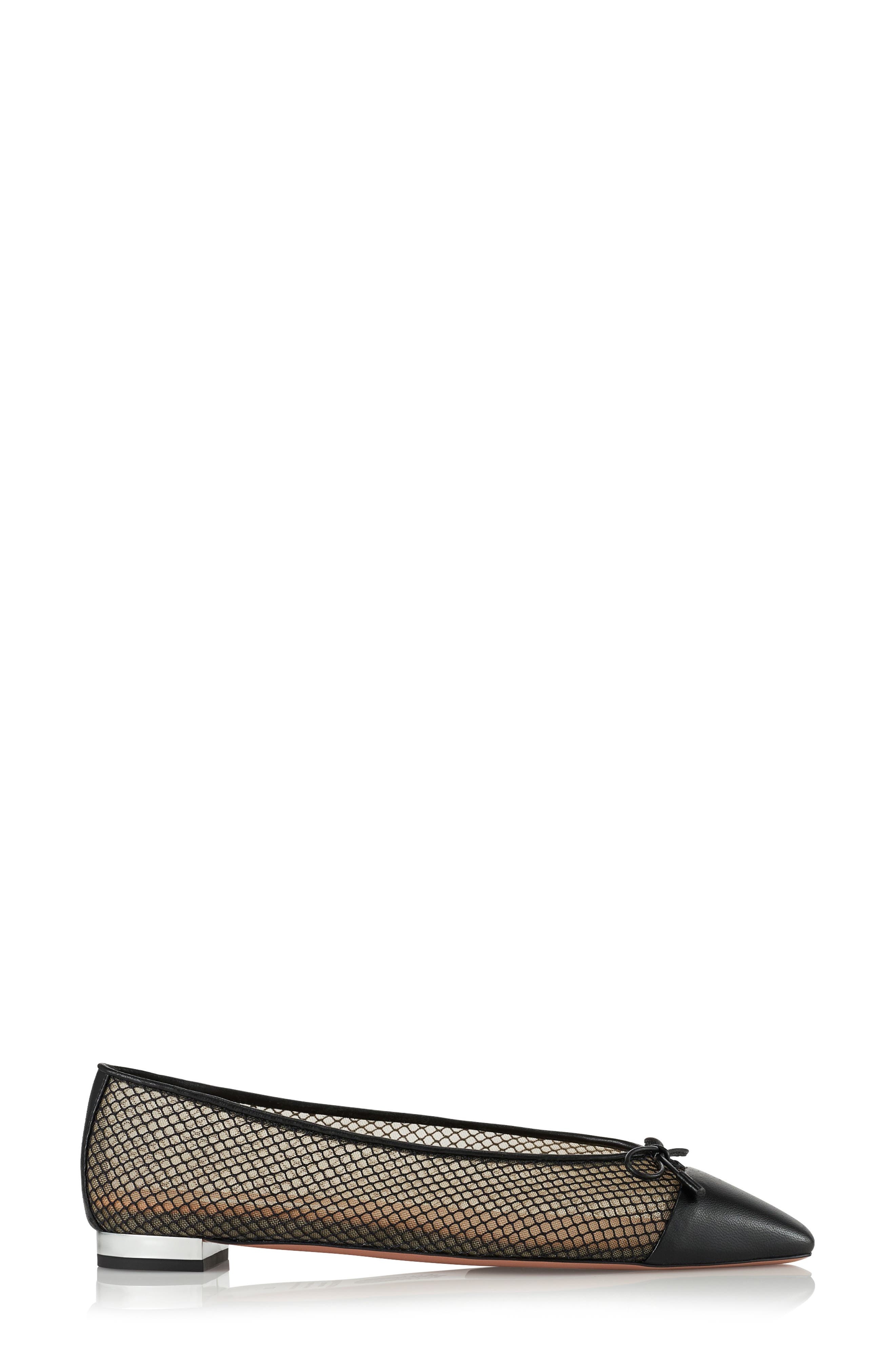 Aquazzura Gioia Cap Toe Ballet Flat in Black at Nordstrom - 3