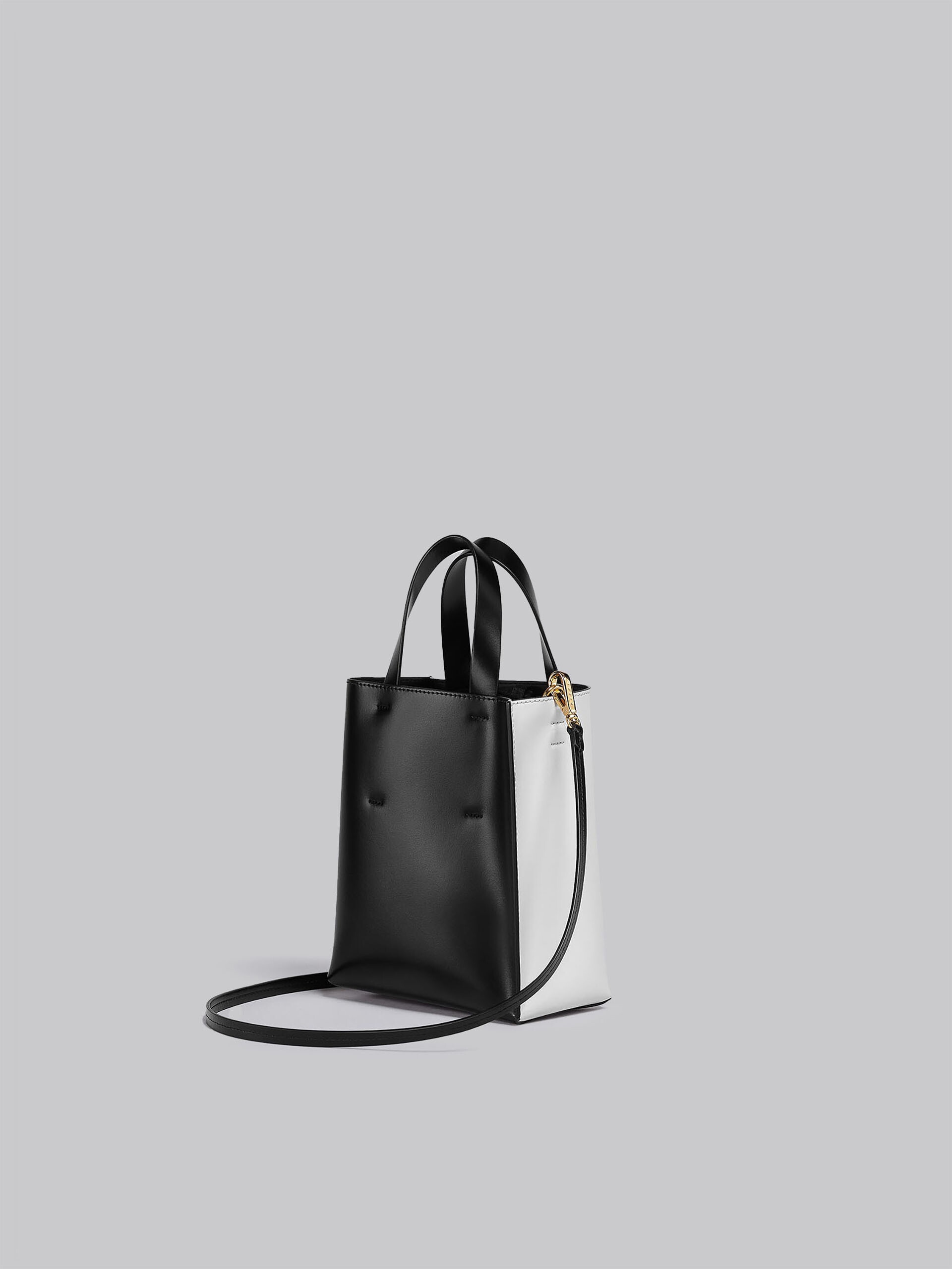 MUSEO MINI BAG IN WHITE AND BLACK LEATHER - 2