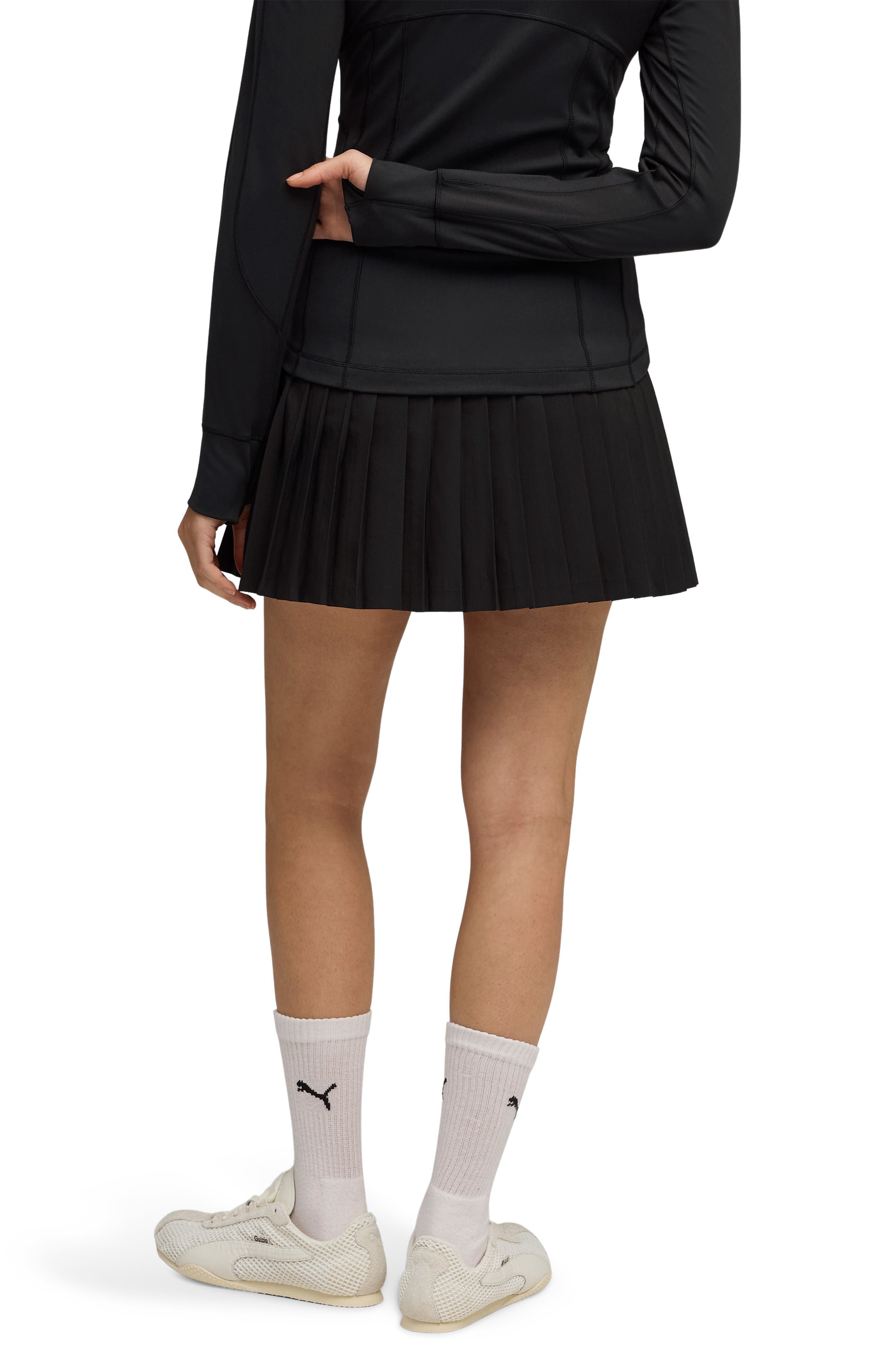 PUMA x Guizio Pleated Skirt in Puma Black at Nordstrom - 2