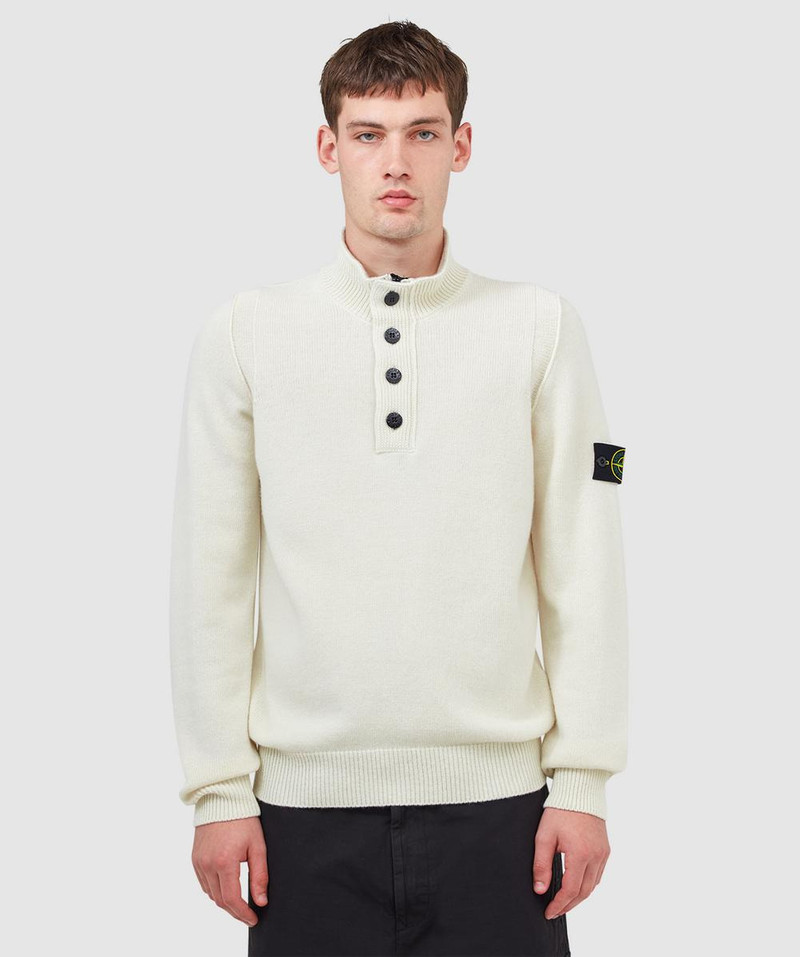 Lambswool half button sweater 1