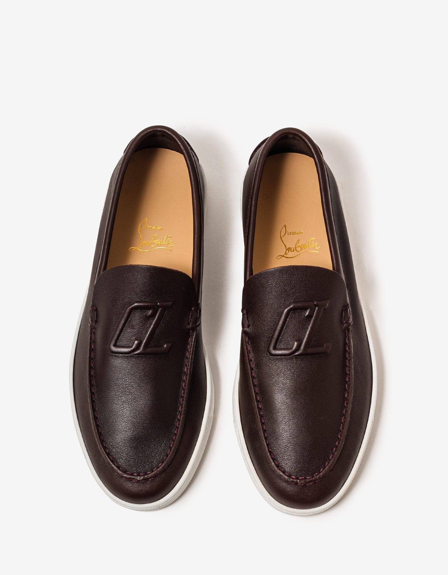 Christian Louboutin Varsiboat Brown Leather Boat Shoes - 5