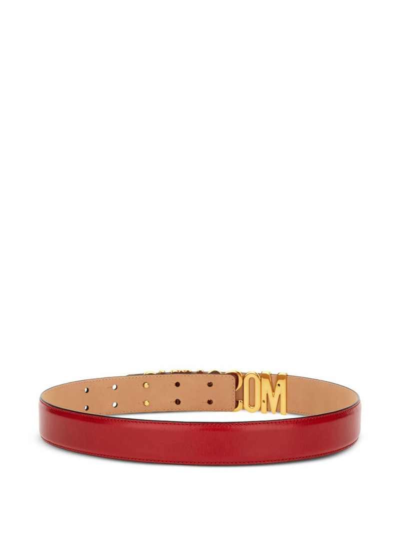 Moschino logo-plaque leather belt outlook