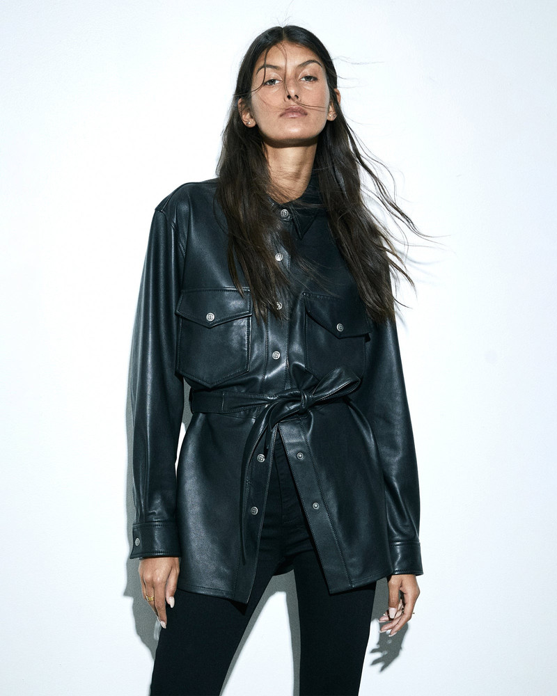 Ksubi VOYAGER SHACKET BLACK LEATHER outlook