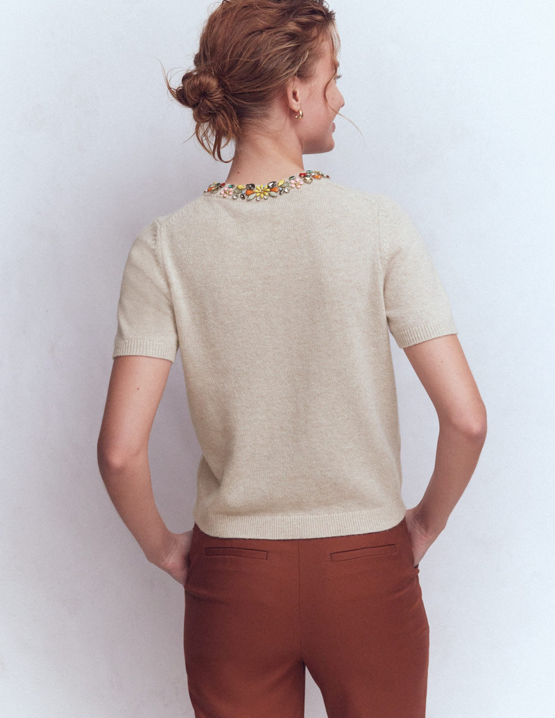 Embellished T-Shirt-Chinchilla Melange 4