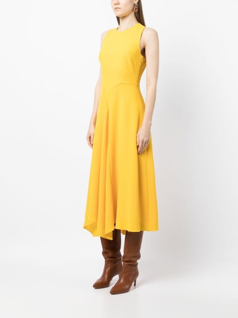 sleeveless asymmetric-hem dress - 3