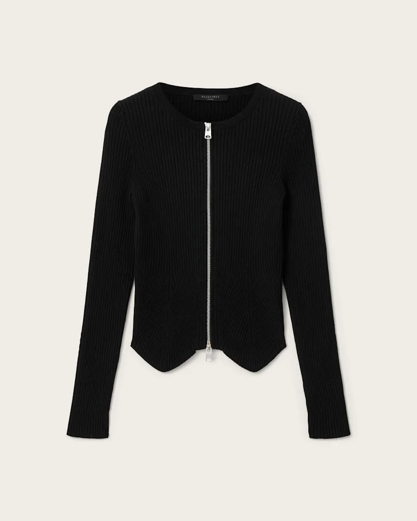 CRUZ DUAL ZIP RIBBED CARDIGAN - 1